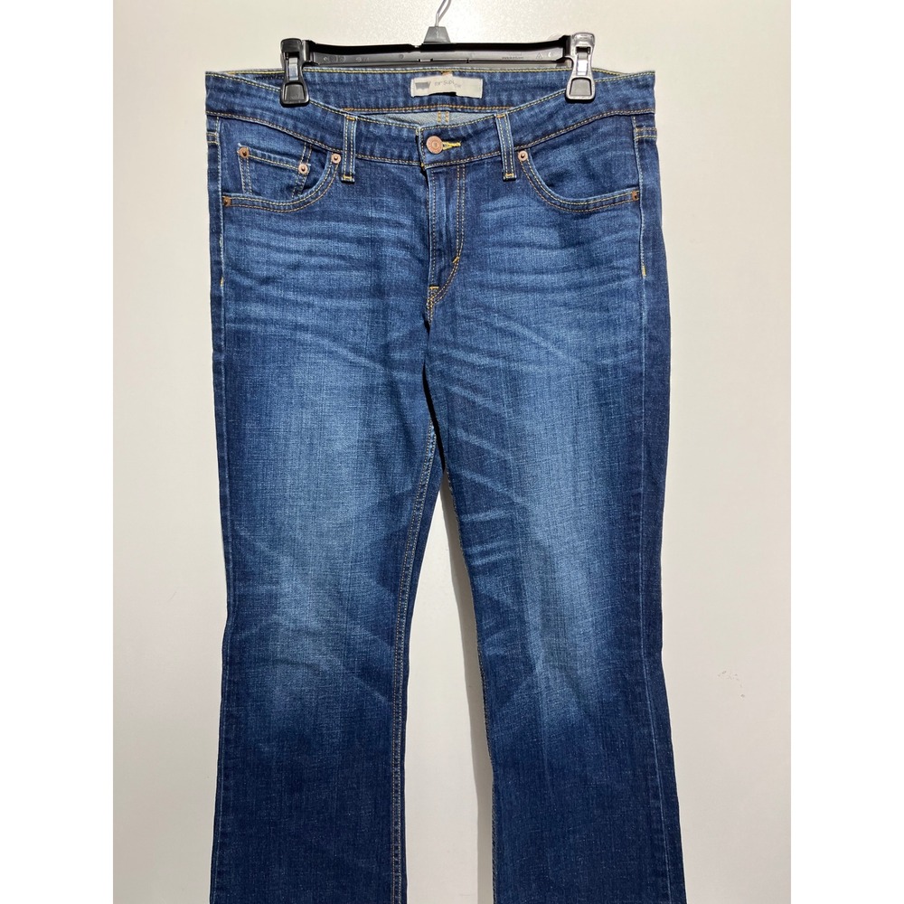 Levis 518 Superlow Bootcut Jeans Womens Blue Medium Wash Denim Low Rise Pants